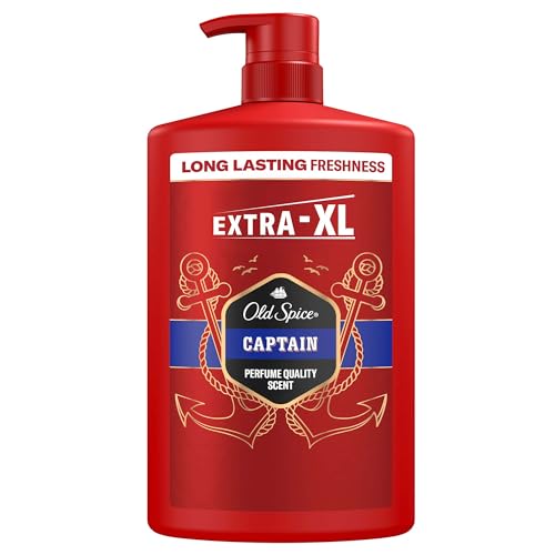 Old Spice Captain 3-in-1 Duschgel & Shampoo für Männer (1 L), Körper-Haar-Gesichtsreinigung Männer, lang anhaltend Frisch, Zitrone, Sandelholz und Seeluft