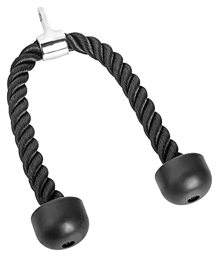 Bad Company Nylon Trizep-Seil/Tau inkl. Drehgelenk für Trizeps- und Bizeps-Training am Seilzug I BC-19