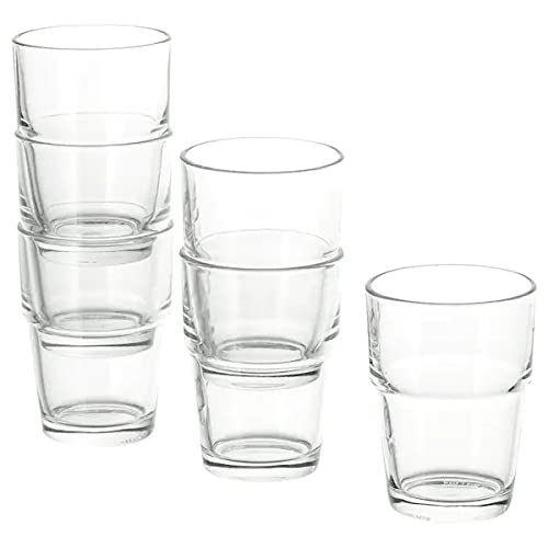 IKEA REKO, Klarglas-6-er Set-Stapelbar-170 ml-9 cm hoch-Spülmaschinenfest, Glas, Transparant, 6 Stück (1er Pack), 6