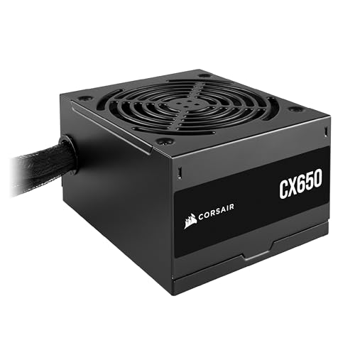 CORSAIR CX650 ATX 650W Netzteil - 80 Plus Bronze Zertifiziert - Geräuscharm - Ummantelte Kabel - Nicht Modular - EU - Schwarz