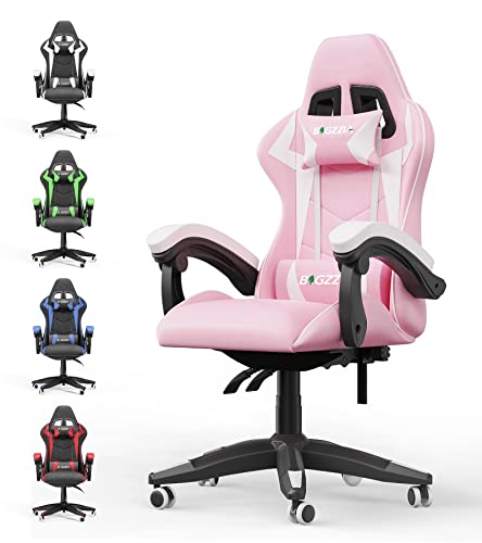 Racingreat Gaming Stuhl, Gamer Stühle, Ergonomisch Gaming Chair, Rückenlehne Einstellbar Pc-Stuhl, 360° Drehbar Gaming Sessel, Atmungsaktiver Bürostuhl für Jugendliche Jungen Mädchen Erwachsene Rosa