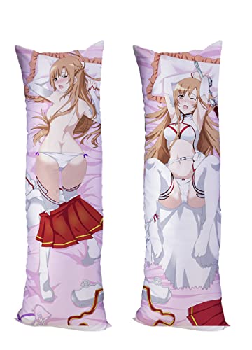 Anime Sword Art Online Yuuki Asuna Cushion Cover Pillow Case Peach Skin 150x50cm (59in x 19.6in) Yuuki Asuna Anime Pillowcase