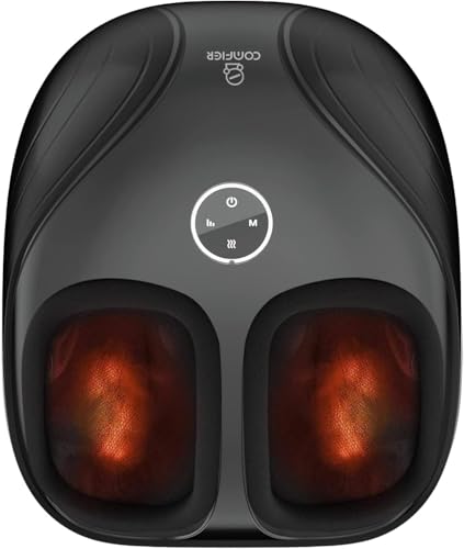 COMFIER Shiatsu Fußmassagegerät，Fußmassagegerät mit Wärme, knetende rollende Kompression für Plantar Fasciitis，bis Schuhgröße 46