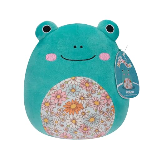 Squishmallows SQCR05383 - Robert der Frosch mit geblümtem Bauch 19 cm, offizielles Jazwares Plüsch, superweiches Kuscheltier