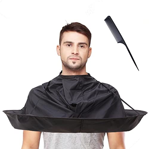 GUSTO Friseursalon Haarschneideumhang Friseursalon Cape für Haarschnitt Friseur Schürze Tuch Werkzeug mit Friseur Nackenpinsel (Erwachsene)