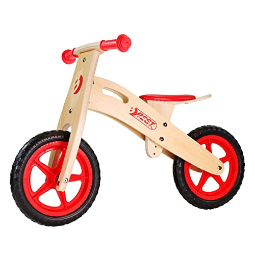 BEST SPORTING Laufrad ab 2 Jahren I Holz Laufrad 10 Zoll I Kinder Laufrad Holz I rot I hochwertiges Kinderlaufrad mit Eva-Schaum-Reifen I Laufrad Kind I Laufräder Kinder