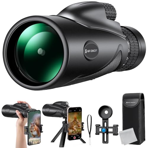 K&F Concept 8-32X50 HD Monokular Teleskop Kontinuierlicher Zoom mit Mobiltelefonclip für Vogelbeobachtung, Jagen, Wandern, Konzert