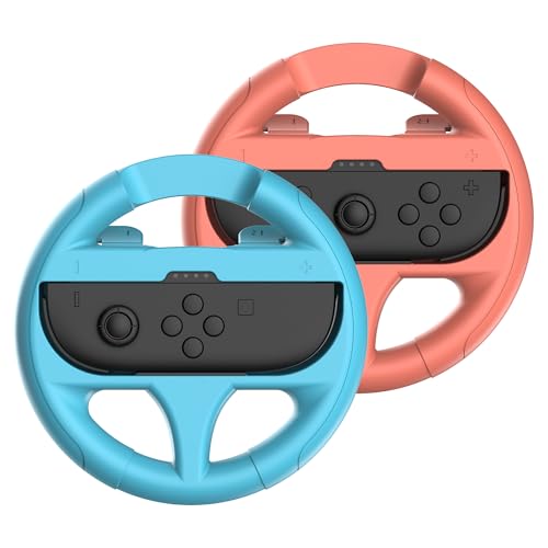 Subsonic – 2er-Set Lenkräder für Nintendo Switch und Switch 2 Joy-Cons – Nintendo Joy-Con 2-Lenkrad-Paar – Blau und Rot