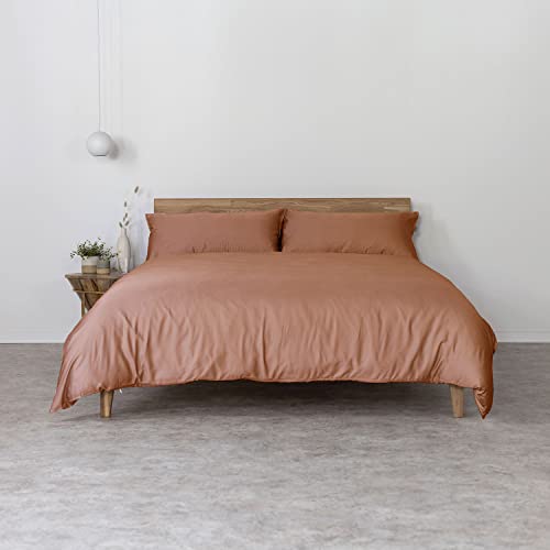 AGA.PIE Bambus Lyocell Bettwäsche-Set 200x200 + 2X 80x40 cm - Rost-Braun, 100% Bio Oeko-Tex 100, für Allergiker, Antibakteriell, Ganzjahres-Bettwäsche, Atmungsaktiv, Geruchshemmend, Besonders sanft