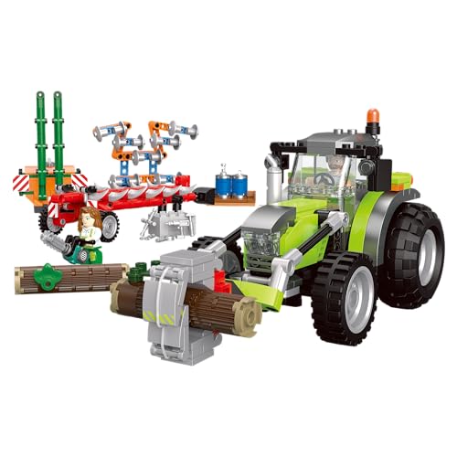 BlueBrixx Play 108125 – Großer Traktor mit Werkzeugen aus Klemmbausteinen mit 692 Bauelementen