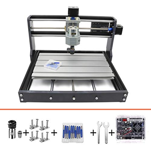 RATTMMOTOR CNC Fräsmaschine 3018-Pro,3 Achsen Fräs-/Graviermaschine GRBL Streurung, 3018-Pro CNC Router, 4G-USB-Flash-Laufwerk, Arbeitbereich 300x180x450mm für PVC PCB Holzschnitzen DIY Engraver