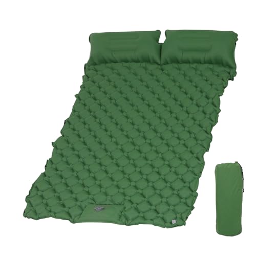 KioGro Isomatte Selbstaufblasend für 2 Personen, Camping Isomatte mit Fußpresse Pumpe, Ultraleicht Luftmatratze mit integrierten Kopfkissen, Wasserdicht, für Outdoor, Wandern,120 x 190cm