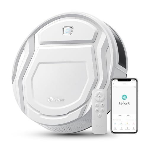 LEFANT Saugroboter mit Fernbedienung, 2200Pa Staubsauger Roboter, 120Mins Max, WLAN Roboterstaubsauger, Selbstaufladend, App/Alexa, Ideal für Tierhaare, Teppich, Hartboden 210P Weiß