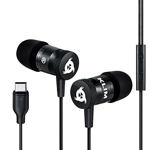 KLIM Fusion Type C Kopfhörer in Ears mit Mikrofon - 2024 - Innovativ: In-Ear USB C Kopfhörer mit Memory Foam - Samsung Galaxy/Nintendo Switch/Google Pixel/Mi/Huawei/LG/Xiaomi/Sony
