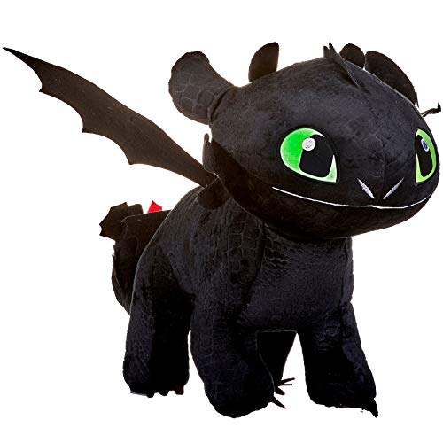 Petoske Toothless Night Fury 40cm Drachenzähmen leicht gemacht 3 Schwarz Plüsch Films How To Train Your Dragon 3 Original leuchtet im Dunkeln