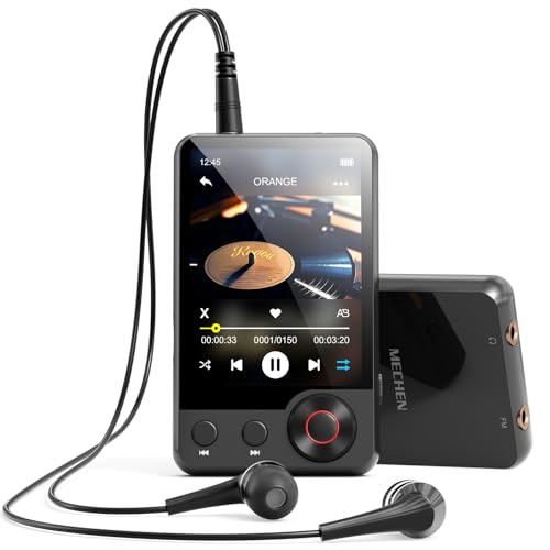 MECHEN MP3 Player Bluetooth 5.3, 128GB Speicher, 2,4 Zoll Touchscreen, FM Radio, Video, E-Book, Wecker, Themenhintergründe, Musiksuchfunktion, 2 Audioanschlüsse, USB-C