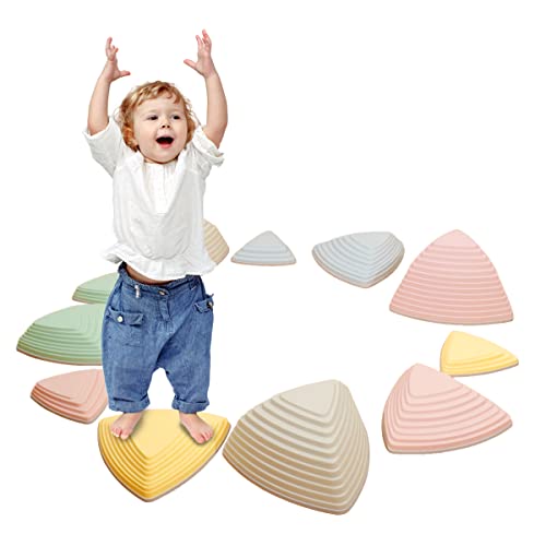 Balance Stepping Stones for Kids 11 Pcs Obstacle Courses Indoor Outdoor Toddlers Sensory Play Equipment Toys Improve Balance Coordination & Strength Non-Slip Edges Unique Gift for Boys & Girls Ages 3+
