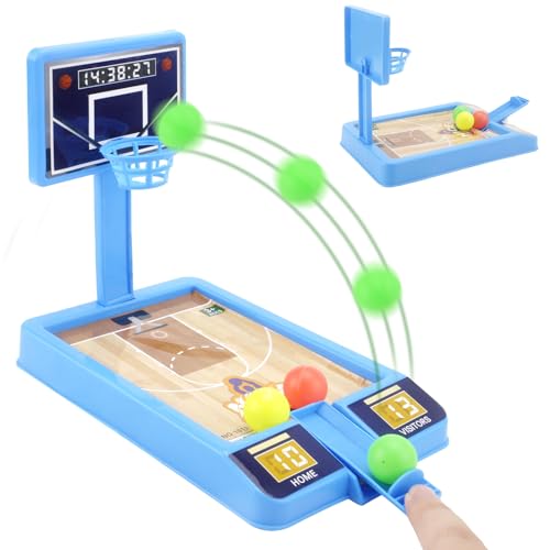 ZMDMAH Desktop Basketballspiel, Finger Basketball, Basketball Flipper, Finger Basketball Spiel, Mini Finger Spielzeug Basketball, Basketball Desktop Spielzeug für 6 7 8 9 Jahre Jungen und Mädchen