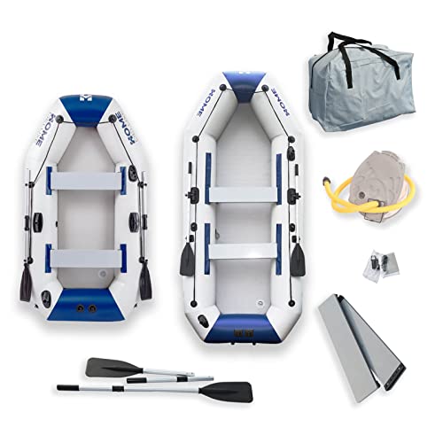 HOME DELUXE - Schlauchboot Pike Small inkl. Motor - Material: strapazierfähiges PVC- Maße: LxB ca. 230 x 128 cm - für bis zu 3 Personen | Beiboot, Motorboot, Ruderboot