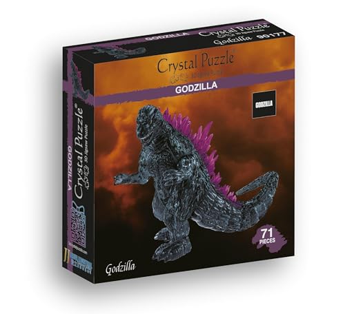 Crystal Puzzle | 3D Godzilla | Transparentes Design | 71Teile | Bausatz für Kinder und Erwachsene | HCM Kinzel