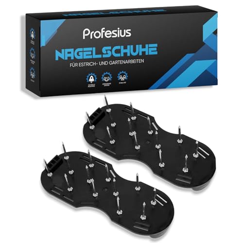 Profesius Nagelschuhe - 1 Paar Universal Estrichschuhe für Bodenausgleichsmasse - Ohne Abdrücke auf Epoxidharz & Bodenfarbe - Universalgröße - Für Rasenbelüftung geeignet