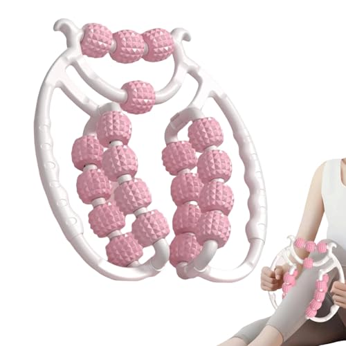 Cellulite Massagegerät, 20 Räder Cellulite Roller, Massageroller Beine Arm, Anti Cellulite Massagegerät Beine, Massage Roller für Dünnes Abnehmen, Fördert die Durchblutung, Beinmassagegerät (Rosa)