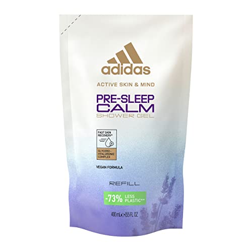 adidas Pre-Sleep Calm Duschgel zum Nachfüllen, mit ätherischem Lavendelöl und beruhigendem Duft, 400 ml