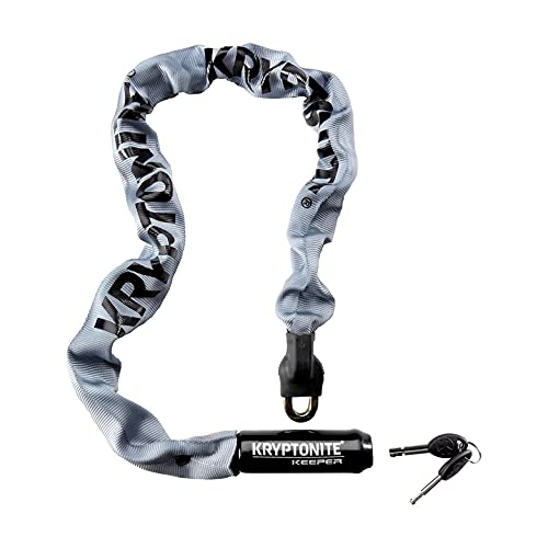 Kryptonite Keeper 785 Integriertes Kettenschloss - 85 cm, Sicherheitsgrad 5/10, Anti-Diebstahl Fahrradschloss, mit 7 mm Stahlkette und 2 Schlüsseln - Grau