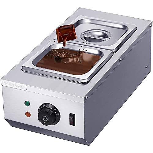 Fayelong Schokoladenschmelzmaschine & Erwärmung Elektrischer Schmelzgerät Schokoladenschmelzofen Mit Doppeltem Behälter 6L Fassungsvermögen Edelstahl 30-80° C 220V 600W