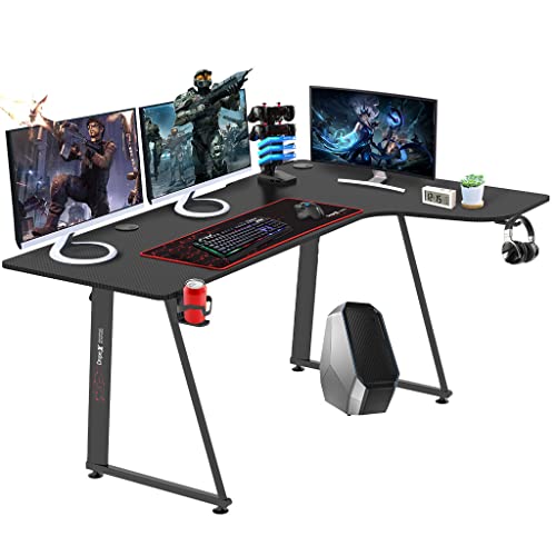 Dripex Gaming Tisch L-Form, eckschreibtisch 160cm, L-förmiger Gaming Schreibtisch, Großer Ergonomischer Computertisch für Büro und Zuhause (160_Rechts)