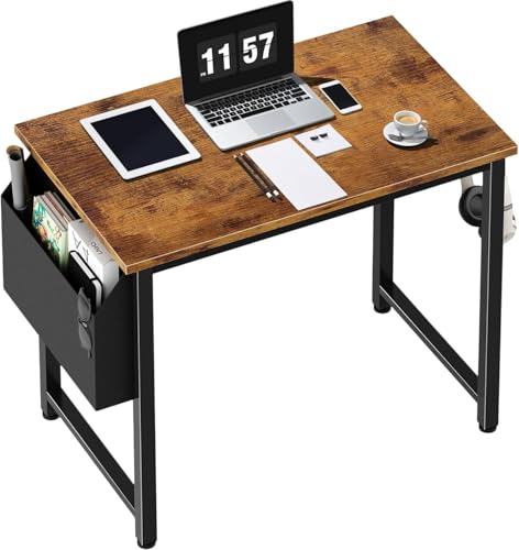 Lufeiya Schreibtisch Klein,PC Tisch Bürotisch Kleiner Tisch Schreibtisch Vintage für Arbeitszimmer, Schlafzimmer 80X50X75CM