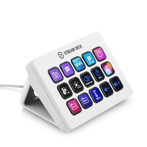 Elgato Stream Deck MK.2 White – Studio-Controller, 15 Makrotasten, Auslösen Von Aktion In Apps Und Software Wie OBS, Twitch, Youtube Und Anderen, Für Mac Und PC