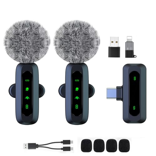 Mini-Lavalier-Mikrofon für Android und iPhone, iOS-Geräte, Rauschunterdrückung, Ansteckmikrofon für Aufnahme, Clip-on-Mikrofon, für Videoaufnahmen, Tiktok, Youtube, Vlog Podcast Content Creator