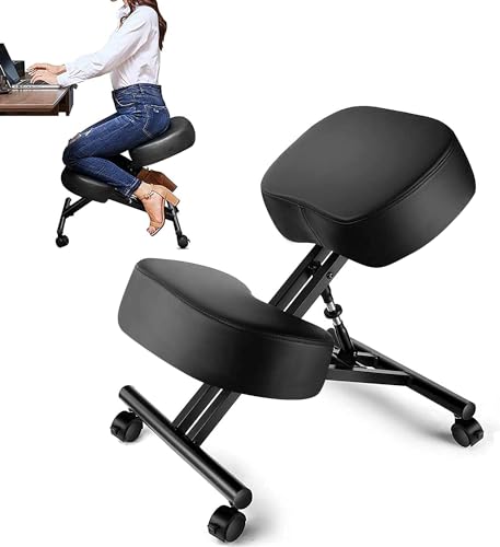 Himimi® Kniestuhl Ergonomischer Verstellbarer Kniehocker Haltungskorrekturstuhl Orthopädischer Kniestuhl für Zuhause und Büro