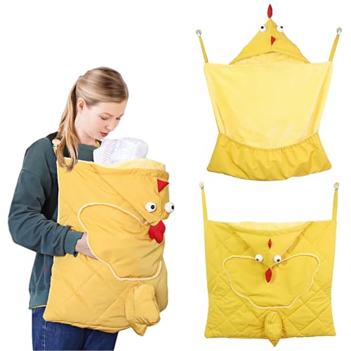 WANDGU Tragetuch Baby Neugeborene Baumwolle: Universal All Season Babytrage Cover mit Kapuze, Wasserdicht Winter Tragecover für Ergonomische Babytrage, 4-in-1 Multifunktion mit Taschen (60x70 cm/Gelb)