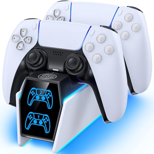 Tokluck PS5 Controller Ladestation, RGB PS5 Zubehör Ladestationen für PS5 Controller & Edge Controller, PS5 Charging Station Schnellladung für Playstation 5 Dualsense