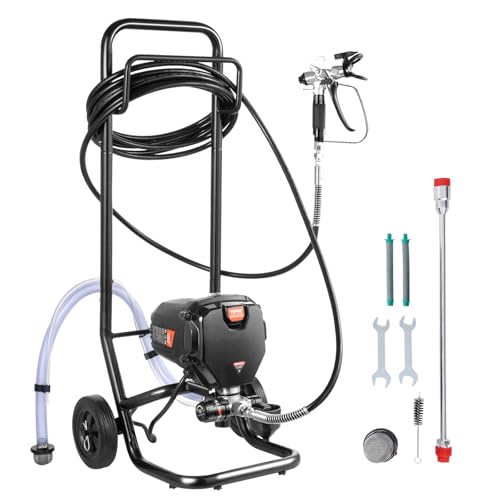 VEVOR Tragbares Airless-Farbspritzgerät, 750 W, 3000 psi, Hocheffizientes Elektrisches Spritzgerät, Farbspritzgeräte Spritzlackiermaschine Hochdruck-Airless-Farbsprühsystem mit 7,6 m Schlauchlänge