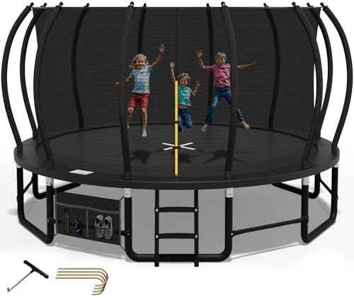 Devoko Trampolin Outdoor Ø228/305/366/427cm, Mit verstärkten Beintraversen, Stabil und robust Belastbar bis 160kg, Einteilige Konstruktion, Schnelle Installation und,Geeignet für Kinder und Erwachsene