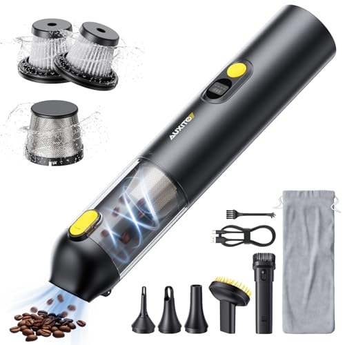 AUXITO Akku-Autostaubsauger mit hoher Leistung 14000 Pa, Handstaubsauger mit Blas- & Saugfunktion 2 IN 1, 30 Min Laufzeit, USB-C Ladung, Kleiner Staubsauger Handlich für Auto, Haus, Haustiere, Büro