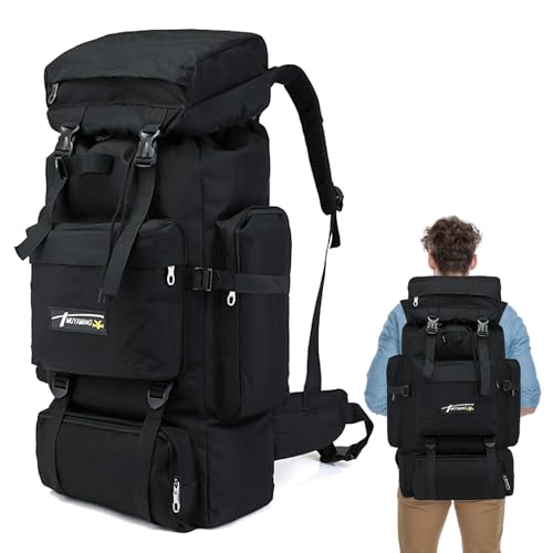 Gkstly 70L Wanderrucksack, Großer Trekkingrucksack Campingrucksack Wasserfestes Wandern Rucksack für Männer Frauen Komfortabler Dauerhaft Tagespack Rucksack für Trekking, Bergsteigen, Outdoor