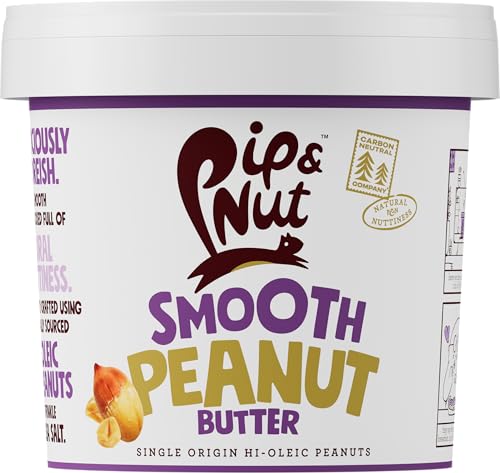 Pip & Nut - Cremige Erdnussbutter (1kg), Kein Palmöl, ohne Zuckerzusatz, ein natürliches Produkt, vegan und einzelner Ursprung Hi-Oleic Erdnüsse