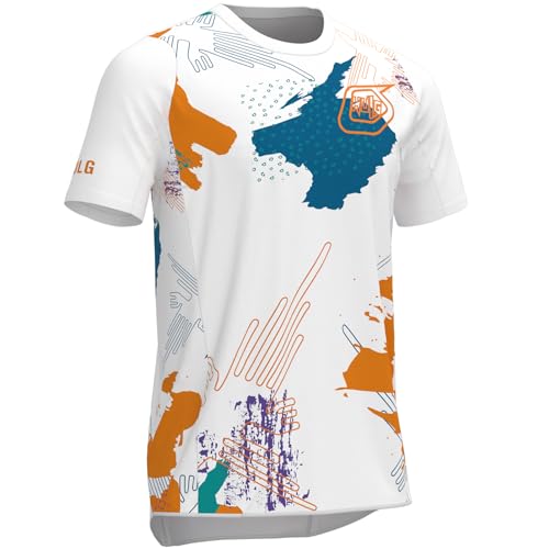 MTB Shirt Herren,Fahrrad Shirt,radshirt Herren Kurzarm,MTB Tshirt,Geeignet Zum Laufen/Radfahren/Wandern Und Anderen Sportarten (Style-01,L)