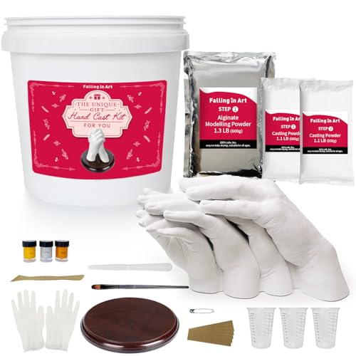COOZEE 3D Handabdruck Set für Paare, Gips Handabdruck Set, Gipsabdruck Hände Paar für Frauen und Männer für Valentinstag, Hochzeitstag, Jahrestag Geschenk für Sie und Ih