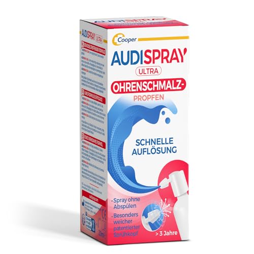 AUDISPRAY Ultra - Behandlung von Ohrenschmalzpfropfen - Schnelle Auflösung von Ohrenschmalzpfropfen - Ohr - Spray 20 ml