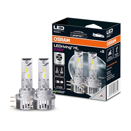 OSRAM LEDriving HL EASY H15 LED-Lampen, Fernlicht, Abblendlicht Kaltweiß, 6500 K, kein Zubehör erforderlich, nur Offroad-Einsatz, kein ECE, 2 Lampen, Cool White