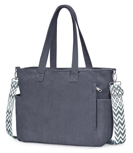 oscaurt Handtasche Damen Cord Tasche Shopper Damen Tote Bag Umhängetasche Schultertasche Groß Crossbody Bag mit Verstellbarem Schultergurt Geschenke für Frauen für Pendeln Einkaufen Reisen