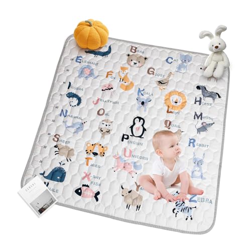 Zaxiva Krabbelmatte Baby, Faltbare Spielmatte 127x127cm, Rutschfest & Schadstofffrei, Krabbeldecke für Baby, Maschinenwaschbar, Weiche Kinder Spielmatte für Innen/Außen, Ideal für Babys Erste Schritte