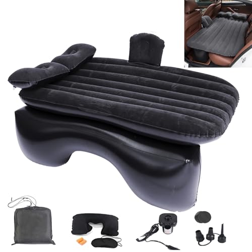 Icelus Auto Matratze SUV Luftmatratze with Luftpumpe 140 * 89 * 15 cm Aufblasbare Camping Kombi Luftbett für Auto Rücksitz Dickere Kofferraum Matratze Bett für Camping Outdoor Traveling