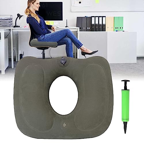 TGKYK Orthopädisches Sitzkissen, Hämorrhoiden Sitzkissen mit Pumpe, Grau Sitzkissen Aufblasbar, Aufblasbares Orthopädisch Kissen, zur Behandlung von Hämorrhoiden, Schwangerschaft und Zysten