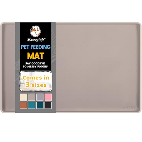 MateeyLife Napfunterlage Katzen, Napfunterlage Hund Groß, Hundenapf Kleine Hunde, Silikon Unterlage Hundenapf Grosse Hunde, rutschfeste Unterlage Katzennapf, Katzen Futternapf Unterlage, 55 x 35 cm